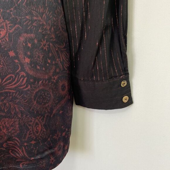 Johnny Was Button Down Top “Asteria Viper" Print Oversized NWOT Size Sm… - Picture 5 of 8